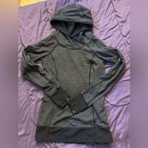 Lululemon Think Fast Tonka Stripe Pullover Running Hoodie Jacket Womens Size 4 - Picture 5 of 6